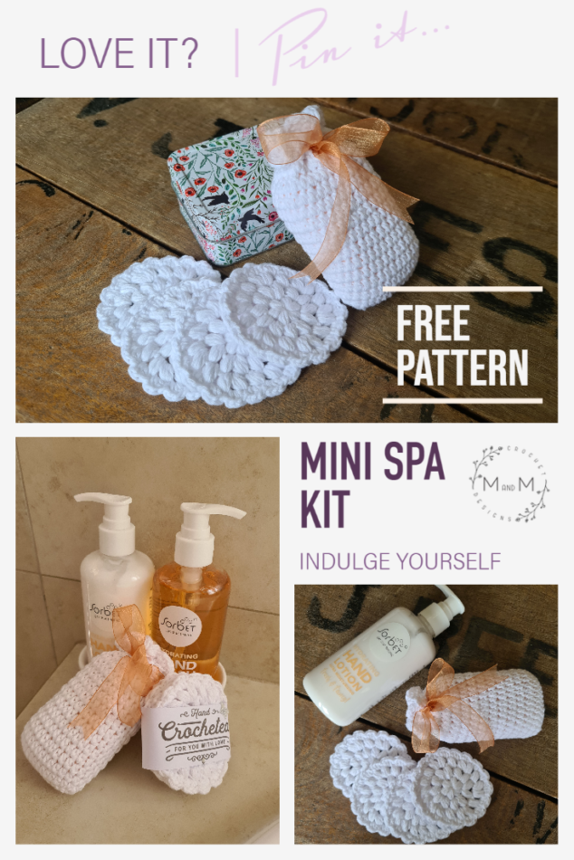 Free crochet pattern for mini spa kit