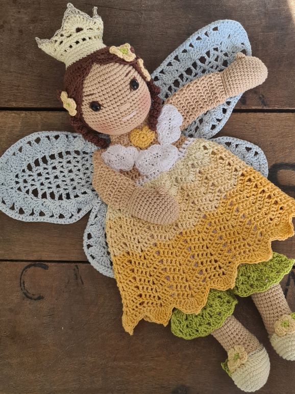 Melly Teddy Ragdoll Crochet Lovey Sunbeam Fiary