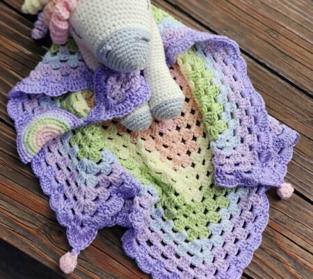 Rainbow Unicorn Lovey Blanket Crochet Along Part 1