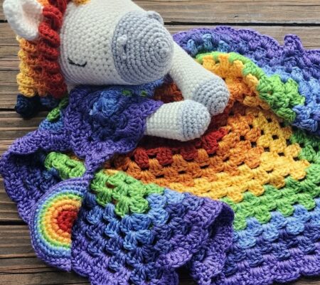 Rainbow Unicorn Lovey Blanket Crochet Along Part 2