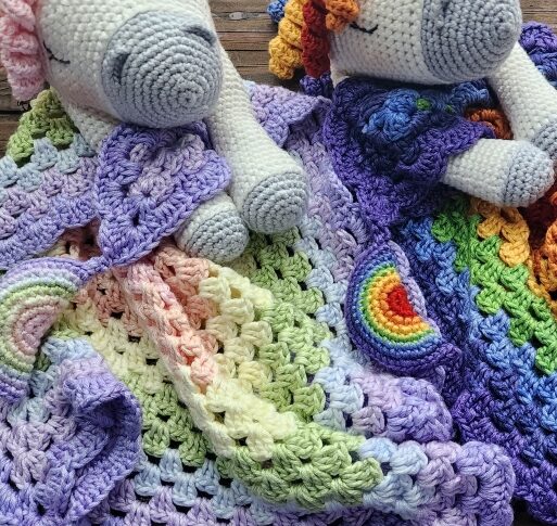 Rainbow Unicorn Lovey Blanket Crochet Along Part 3